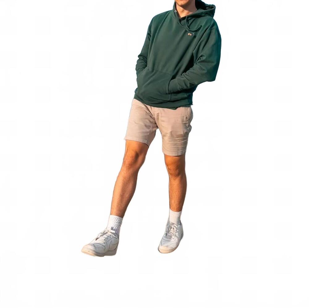 NEW TRIPINE midweight fleece hoodie in forest green